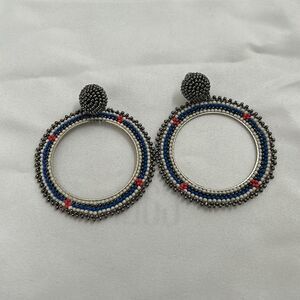 Brand new blue/silver hoops